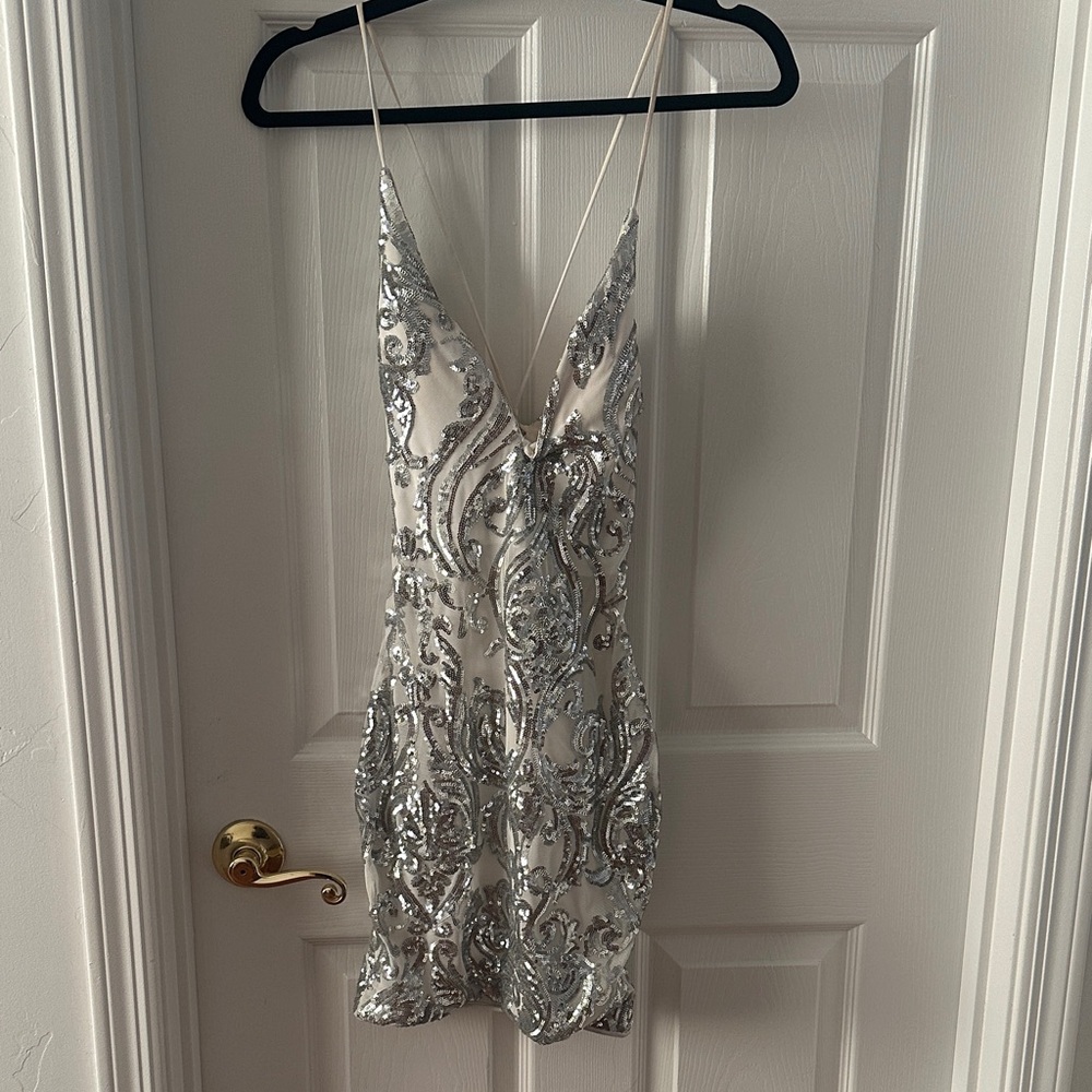 Windsor Silver Sequin Mini Dress